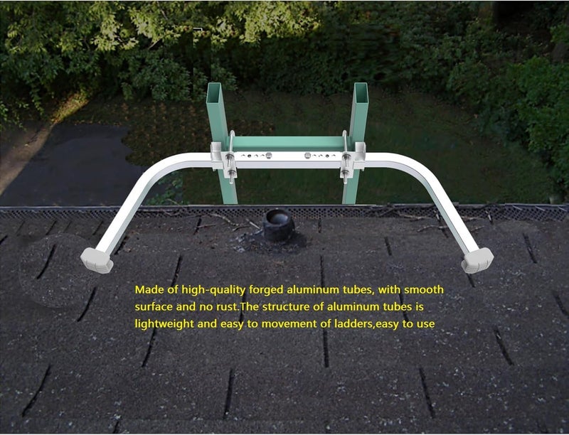 Foozet Ladder Stabilizer,Heavy Duty Aluminum Extended Ladder Accessory for Roof Gutter Guard Cleaning Tools,Ladder Stand-Off Wing Span/Wall Ladder Hooks with Non-Slip Rubber Bottom pad.(Patent) - Image 2